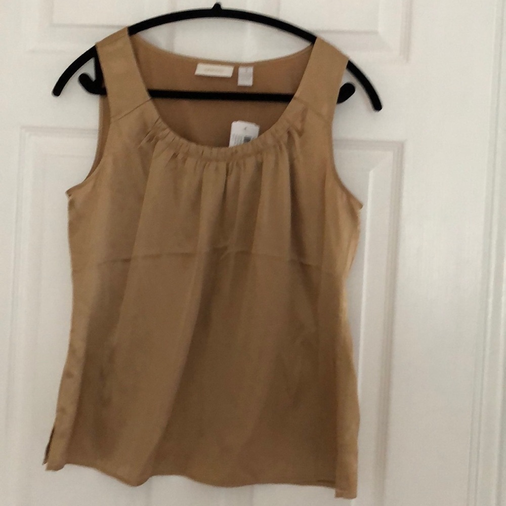 Chico’s gold sleeveless blouse